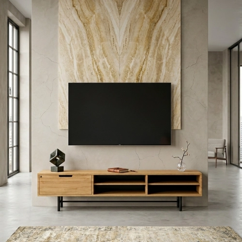 Szafka RTV-56 Drewno Lite Dąb Loft Lakier Rozmiary od 100 cm do 200 cm PREMIUM